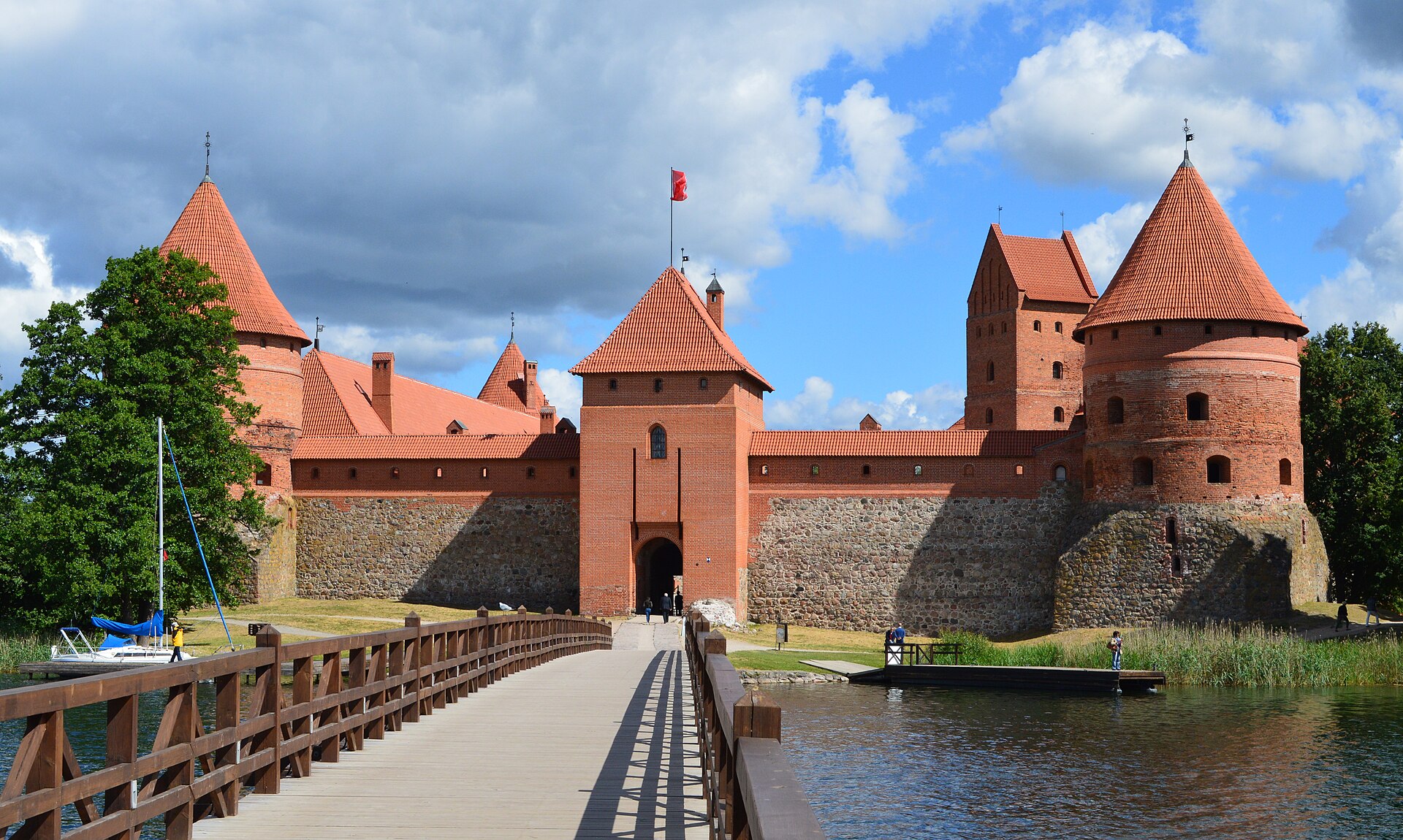 The red-brick walls and towers of Trakai