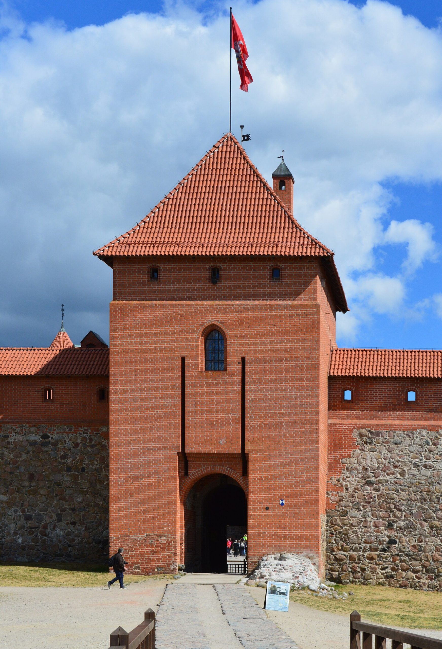 The castle and lake in the Lithuanian landscape