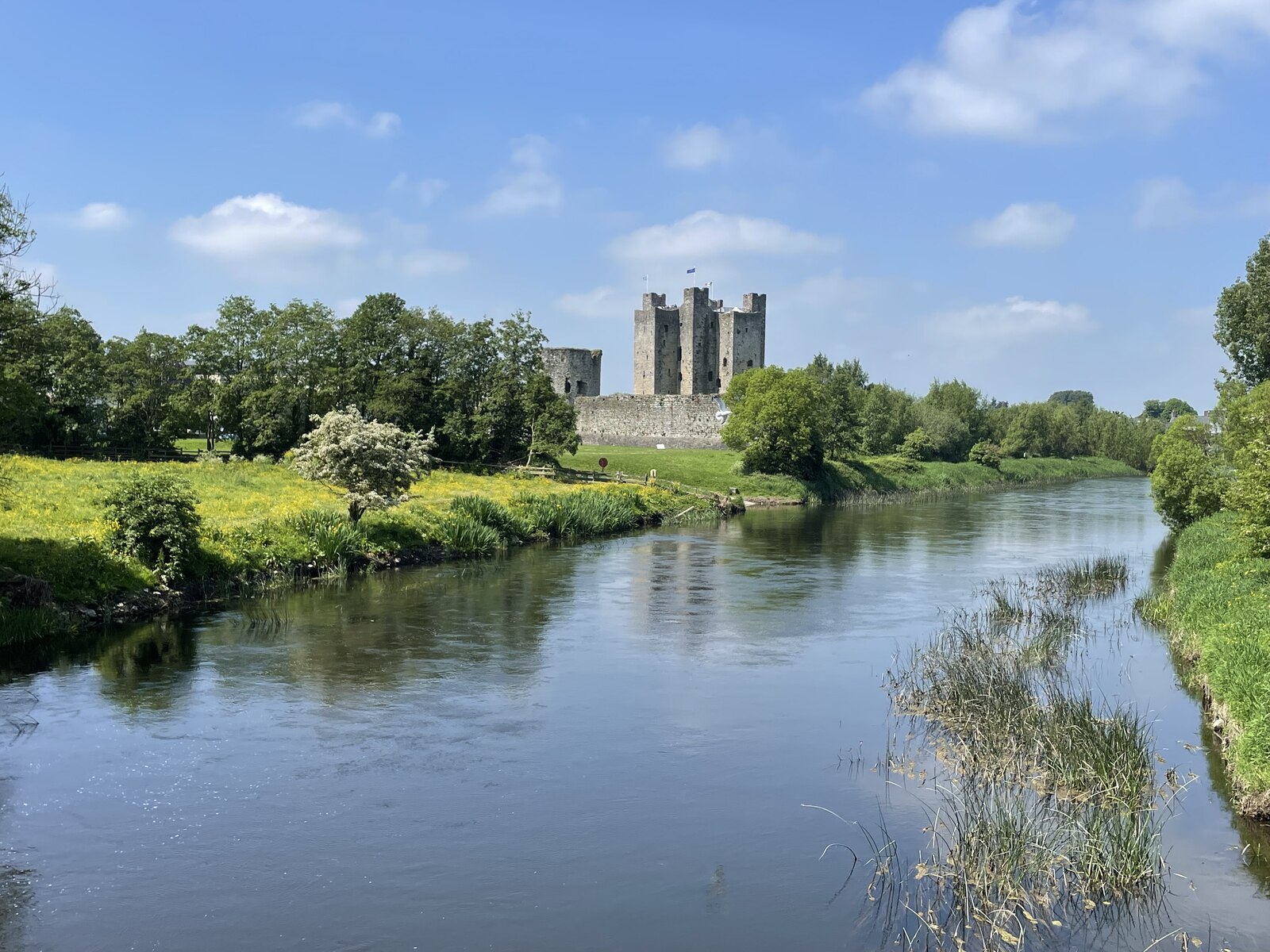 Trim Castle mirrored in the River Boyne, one of Ireland's most important medieval monuments