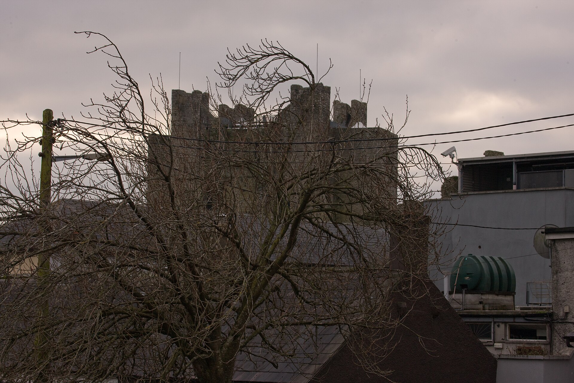 A view of Trim Castle, whose towers and keep dominate the little town on the Boyne