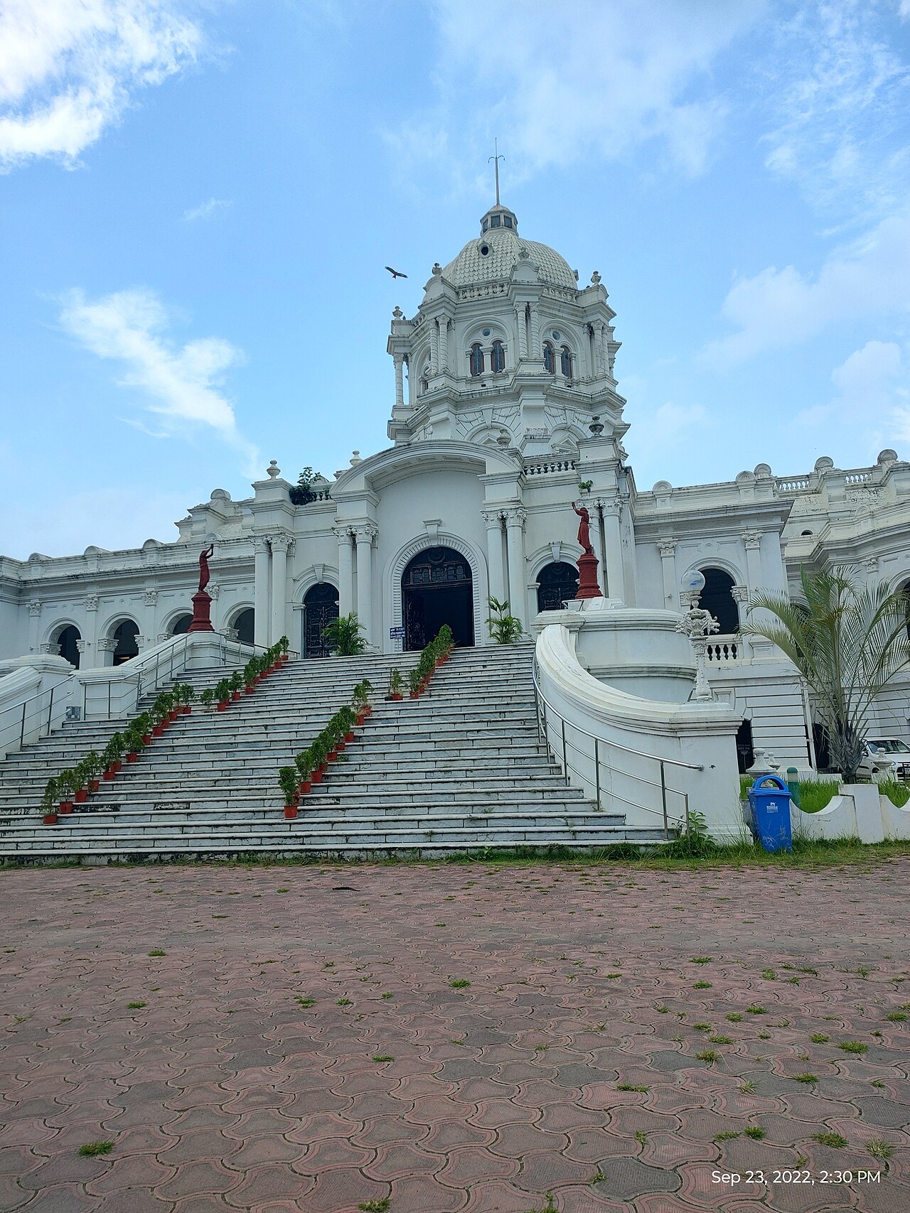A view of Ujjayanta Palace and its domes.