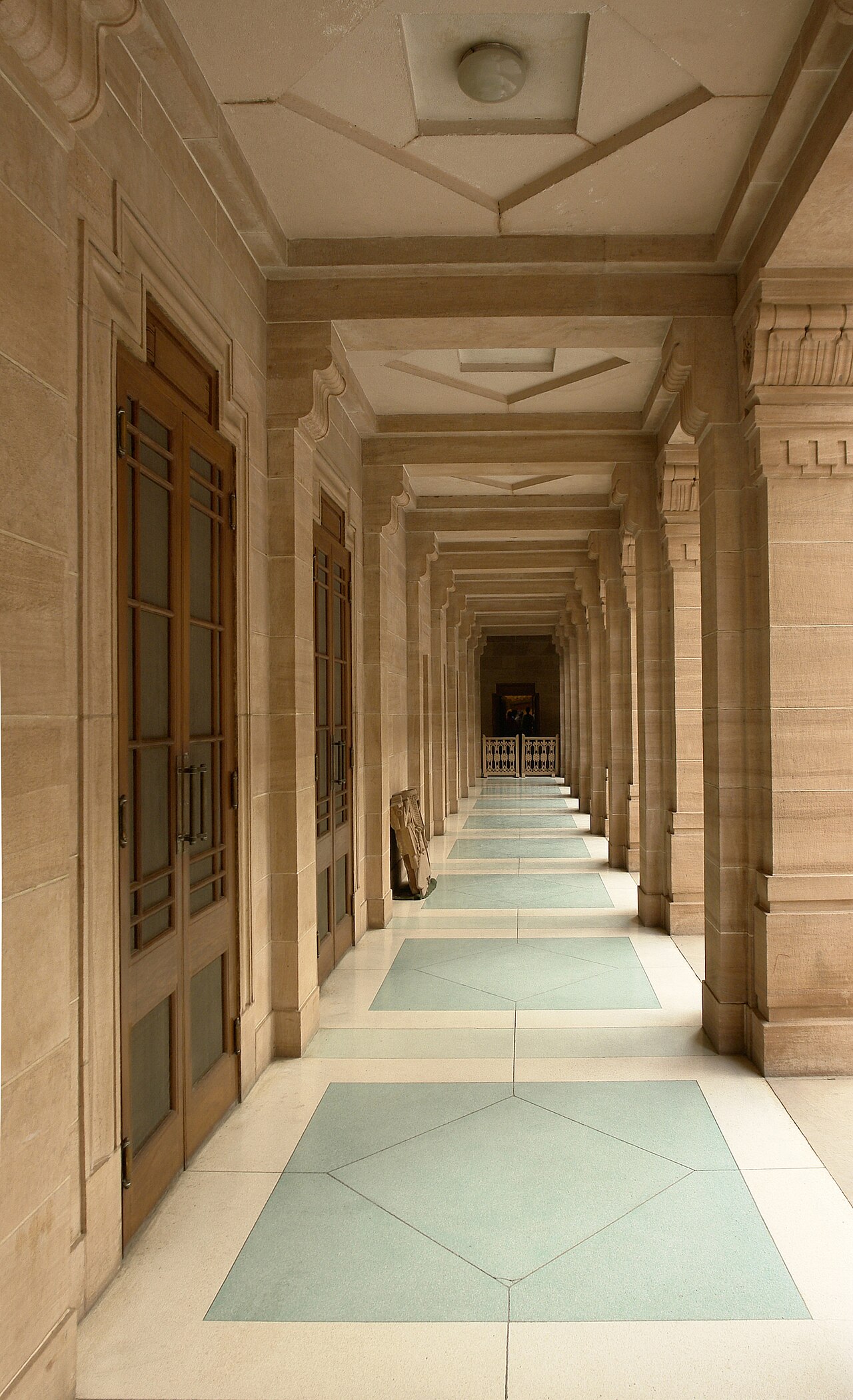 A colonnaded alley within Umaid Bhawan.