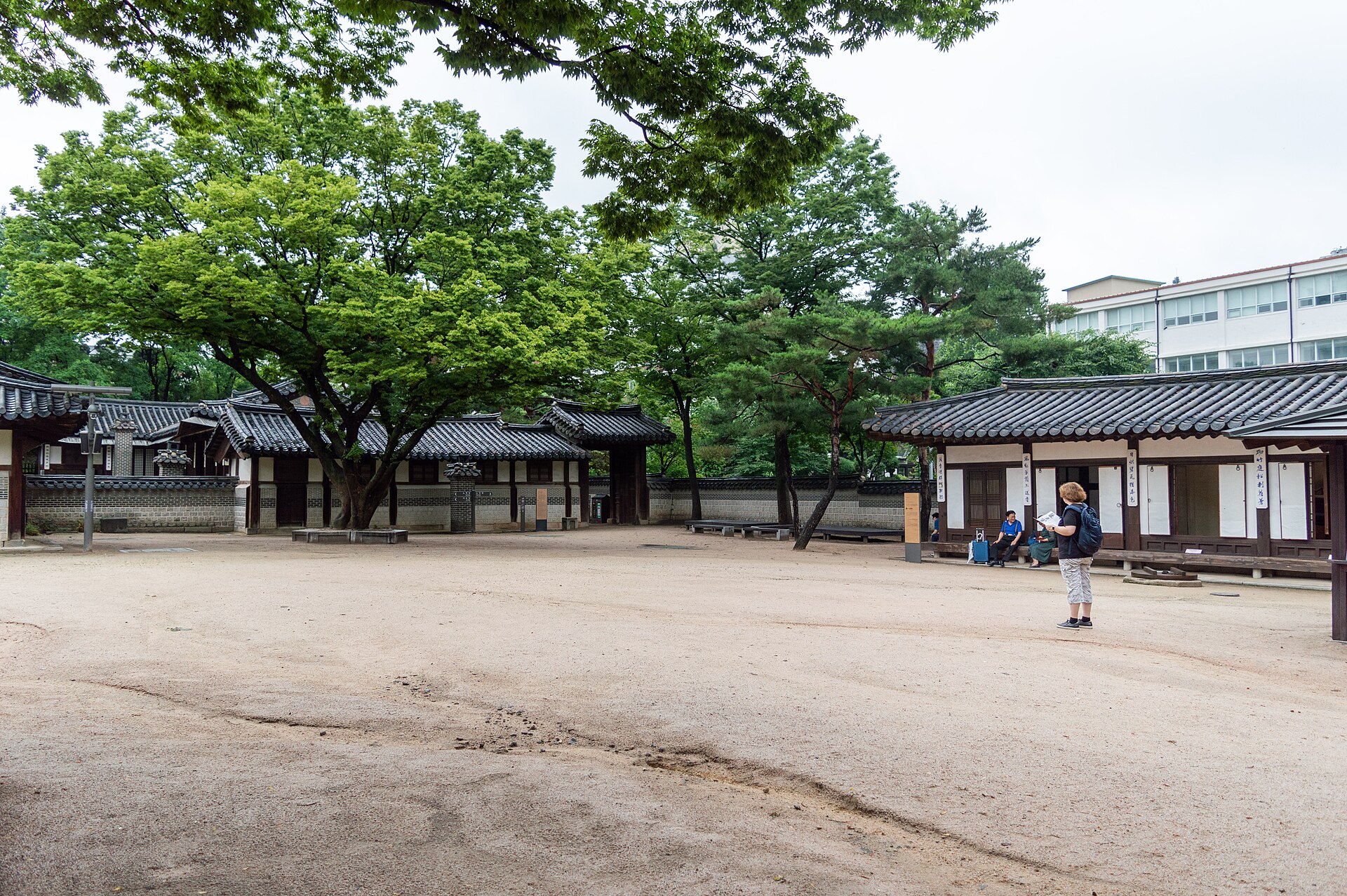 The open square at the heart of the residence