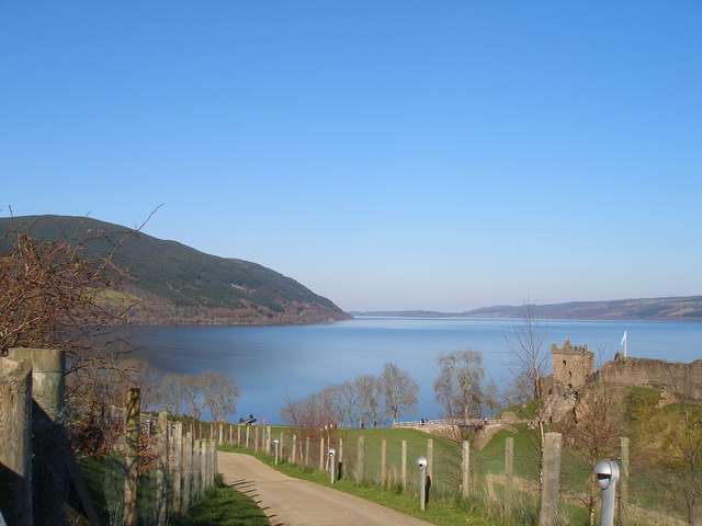 Loch Ness beside the castle, the deep, dark loch famous the world over for its monster
