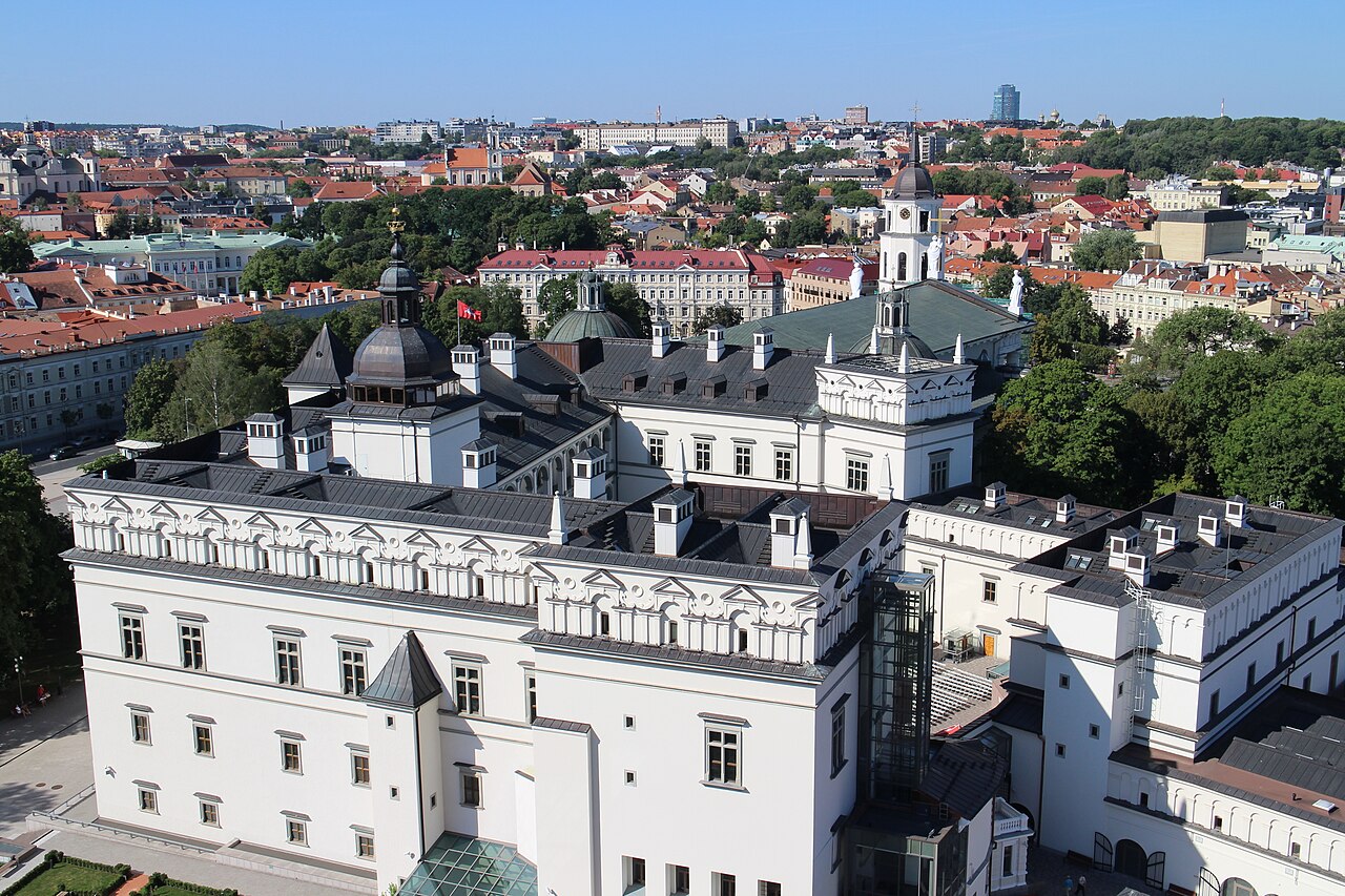 The palace at the foot of the castle hill in Vilnius.