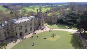 The courtyard within Warwick's walls, ringed by residential ranges and mighty towers
