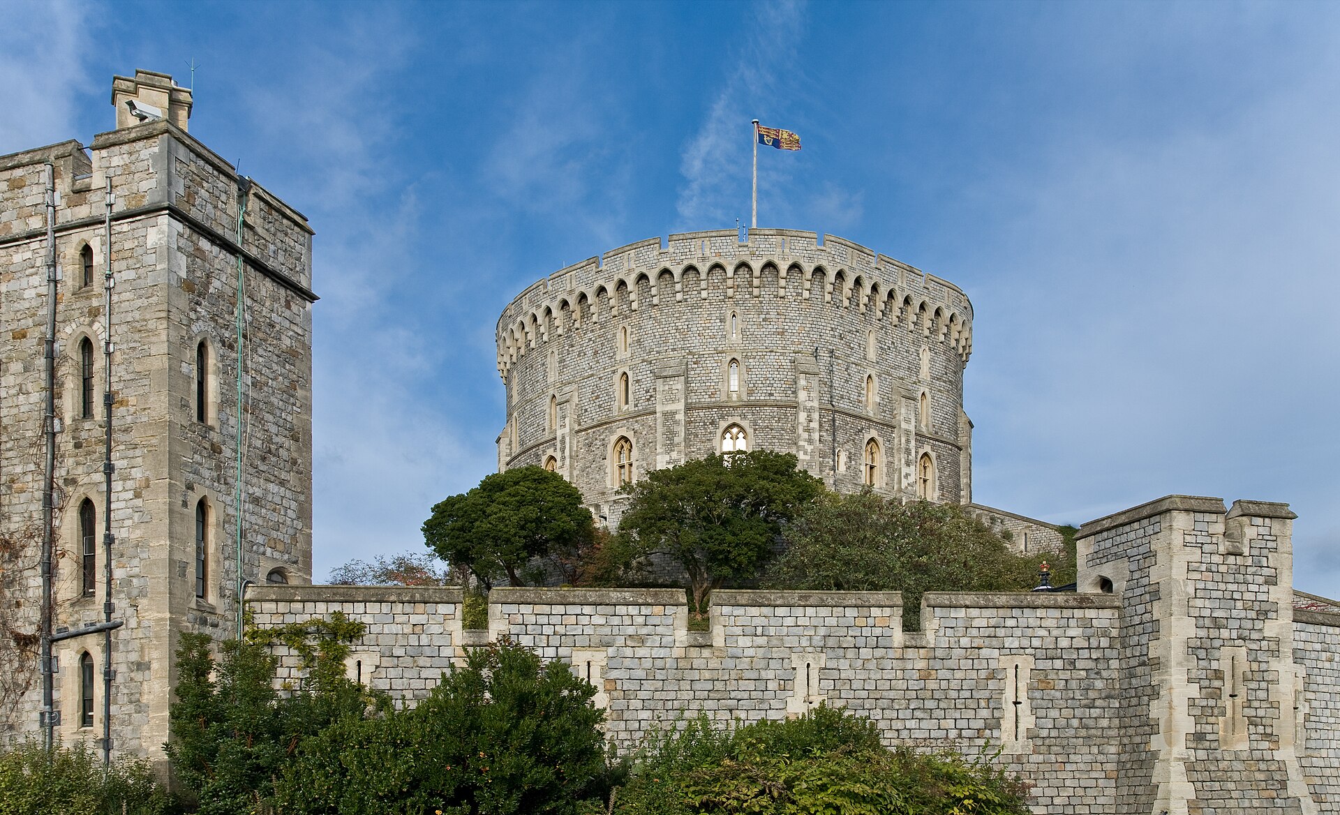 The Round Tower of Windsor Castle, rising from the original Norman mound