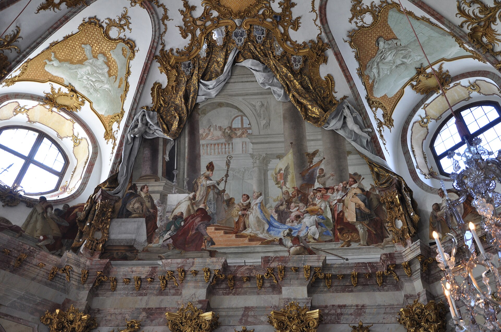 A ceiling fresco by Tiepolo in the Imperial Hall