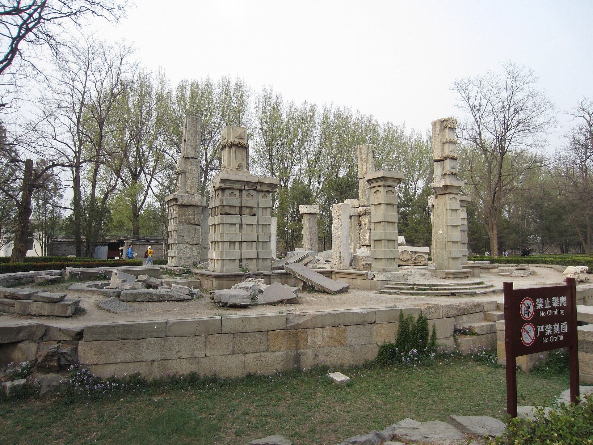 The carved stone remains of the European palaces