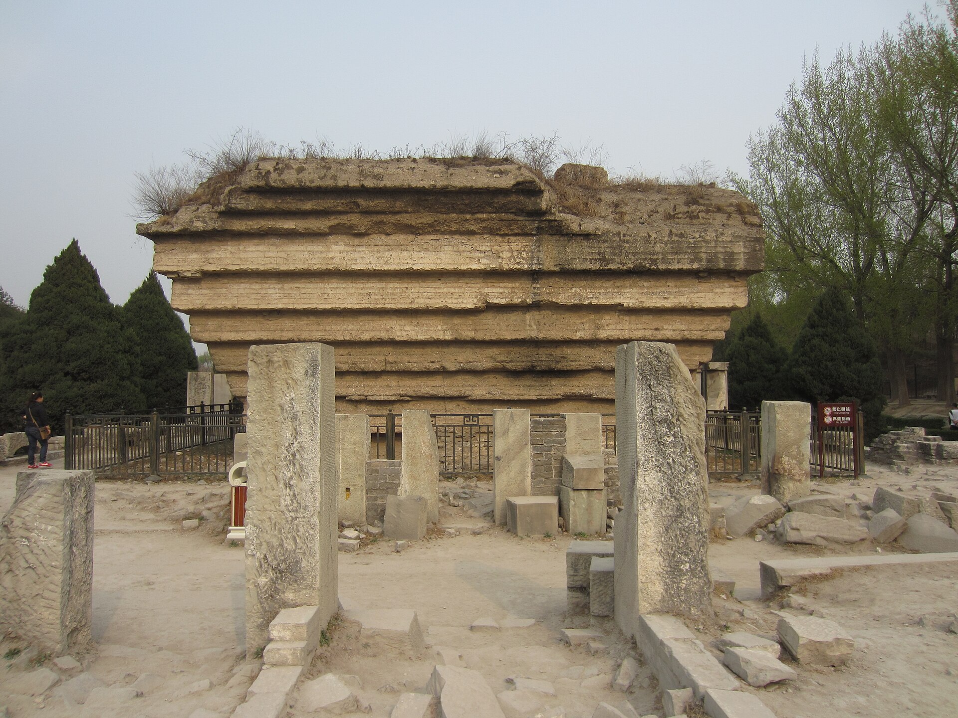 Stone ruins scattered across the park