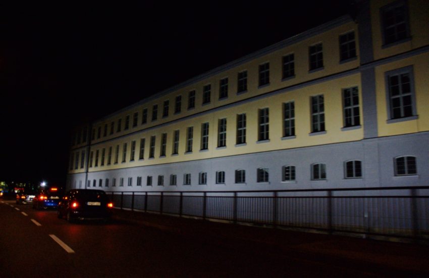 The Ansbach Residence at night