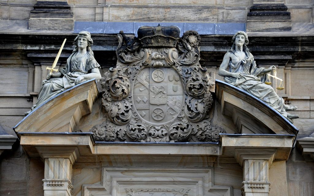 The Schonborn arms above the portal