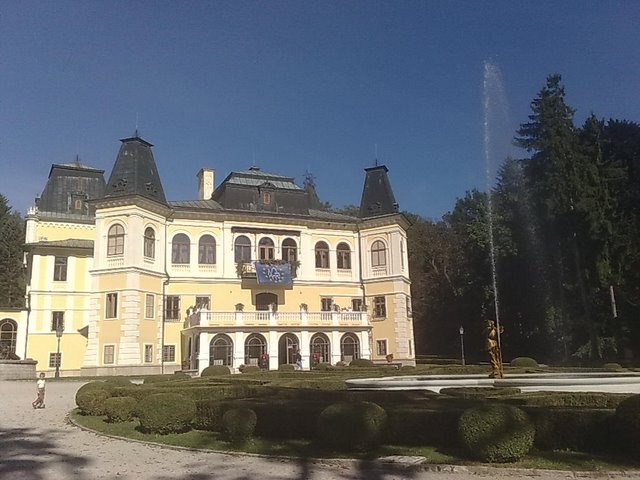 The elegant front of Betliar manor in eastern Slovakia
