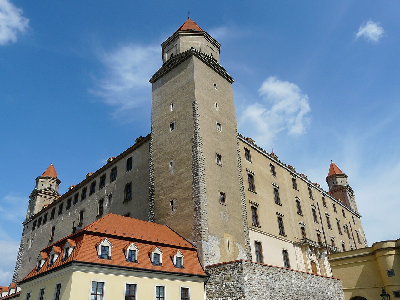 Bratislava Castle, the white landmark above the Danube
