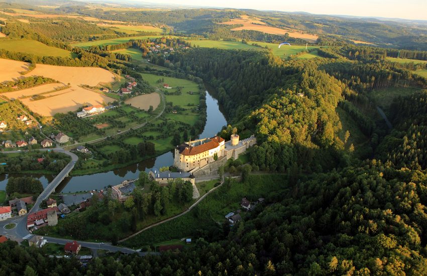 Cesky Sternberk Castle above the Sazava River