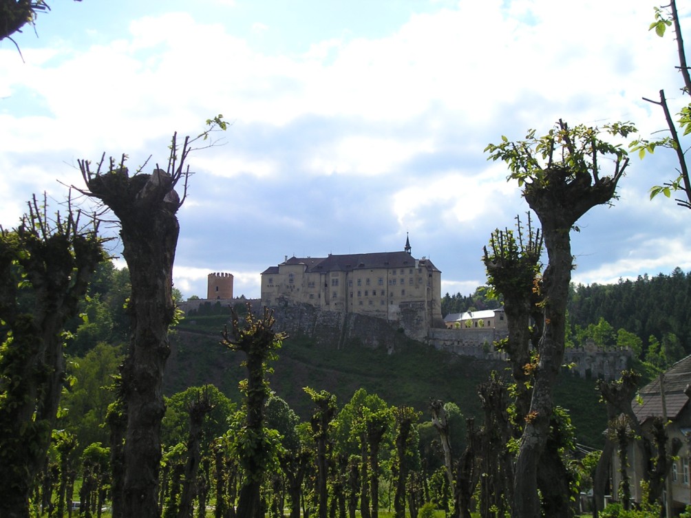 The long silhouette of Cesky Sternberk Castle