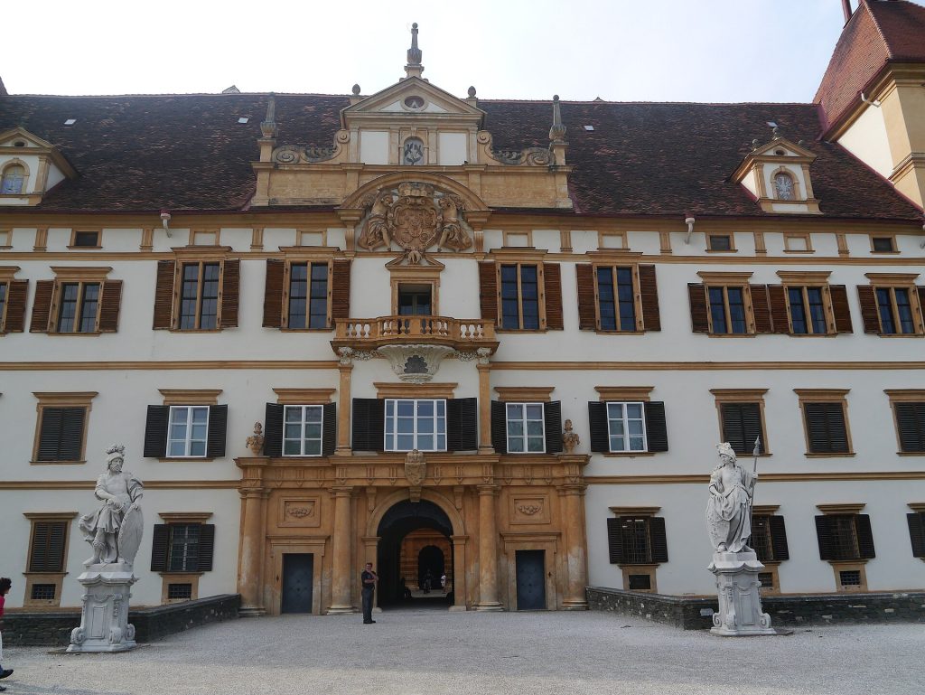 The main facade of Eggenberg Palace
