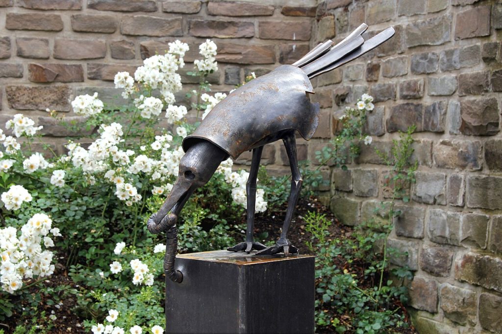 A sculpture in the palace grounds