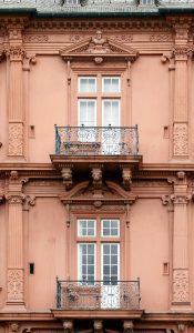 Balconies on the palace facade