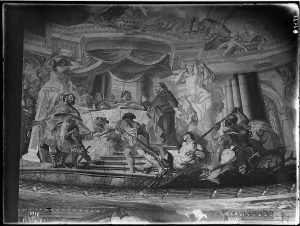 The richly painted chapel interior
