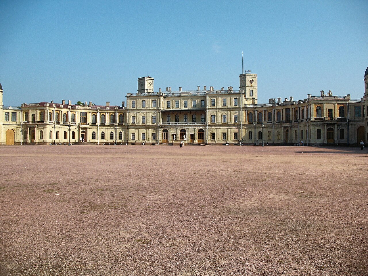 A side view of the fortress-like palace