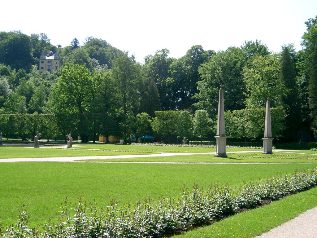 The wide gardens of Hellbrunn Palace
