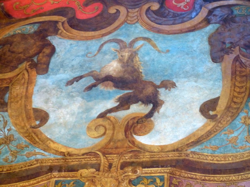The painted ceiling of the Octagon room