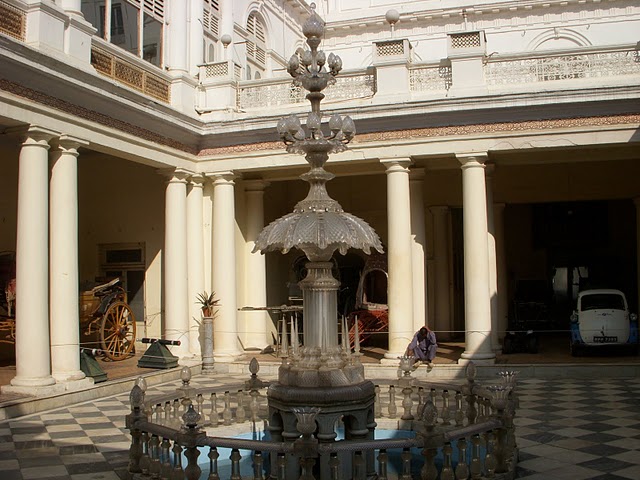 A fountain in the palace grounds