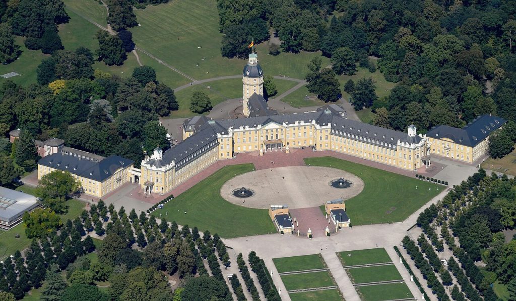 The palace and radiating streets from above
