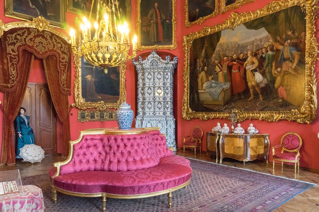 The Red Salon of Kozlowka Palace