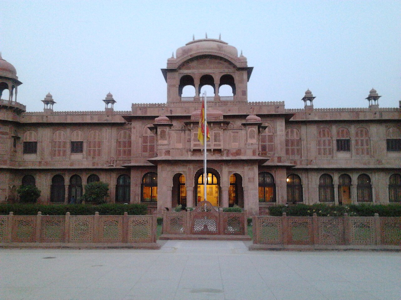 Lalgarh Palace in Bikaner, a masterpiece of carved red sandstone