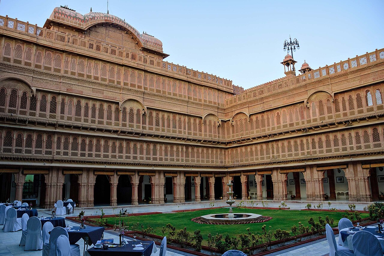 The ornamented courtyard of the Lalgarh complex