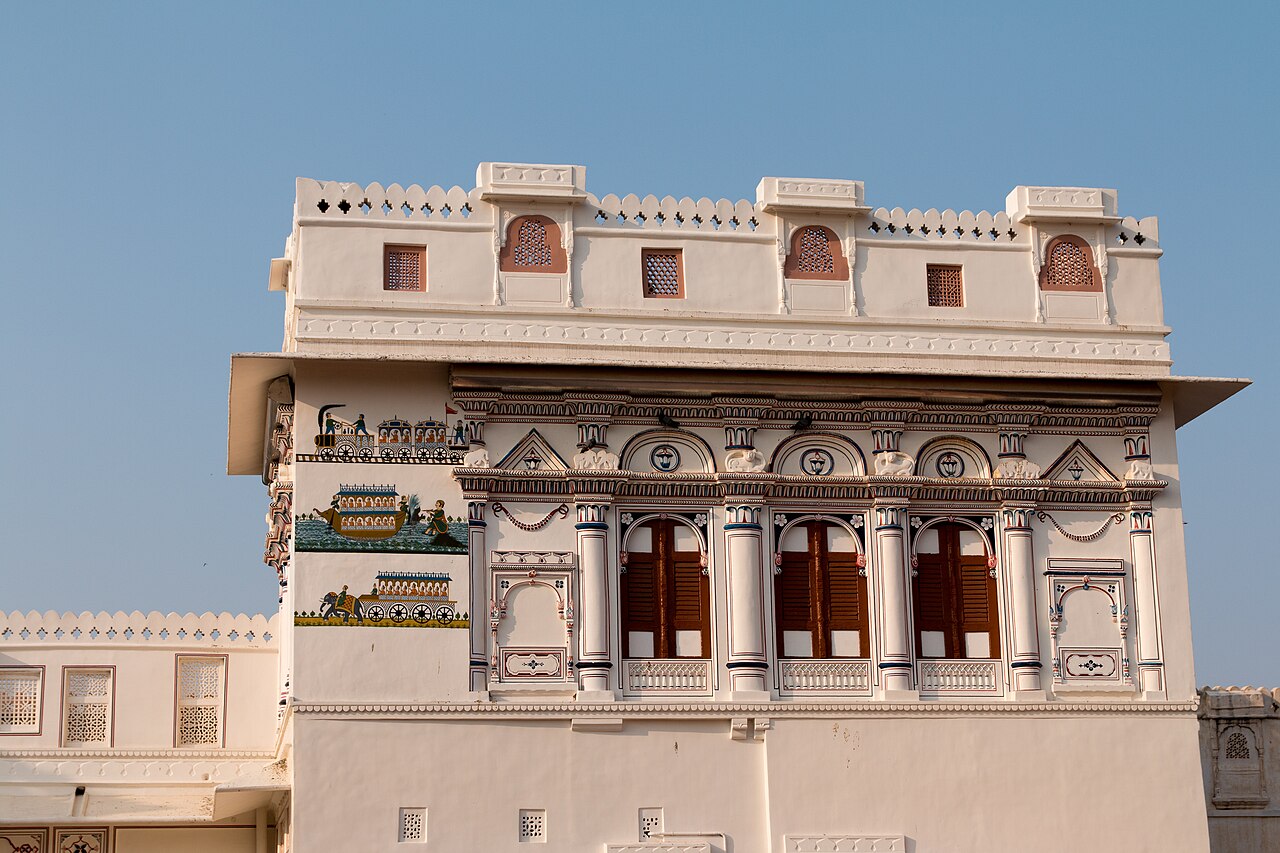 A detail of the Lalgarh Palace complex