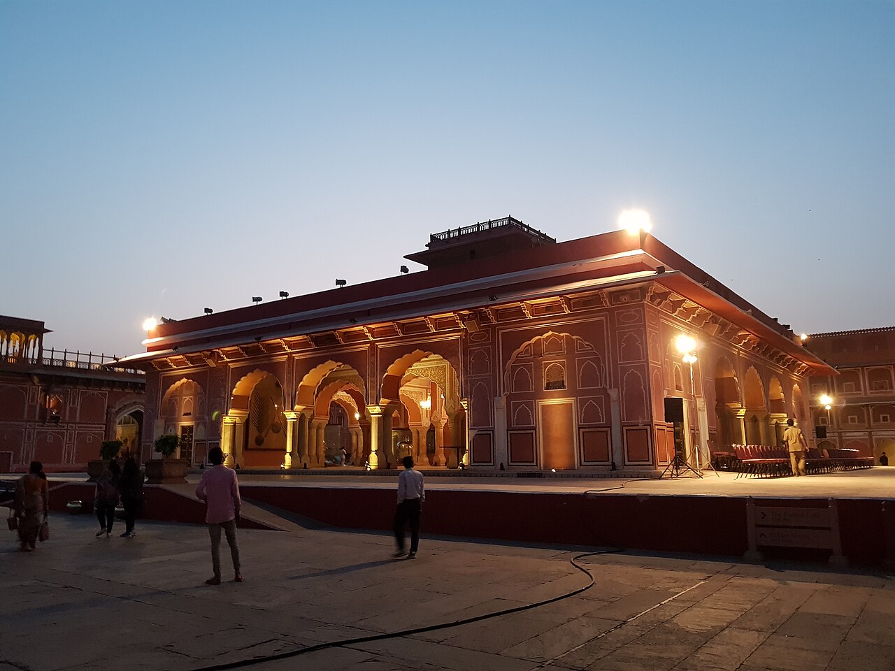 Lalgarh Palace at sunset in the desert