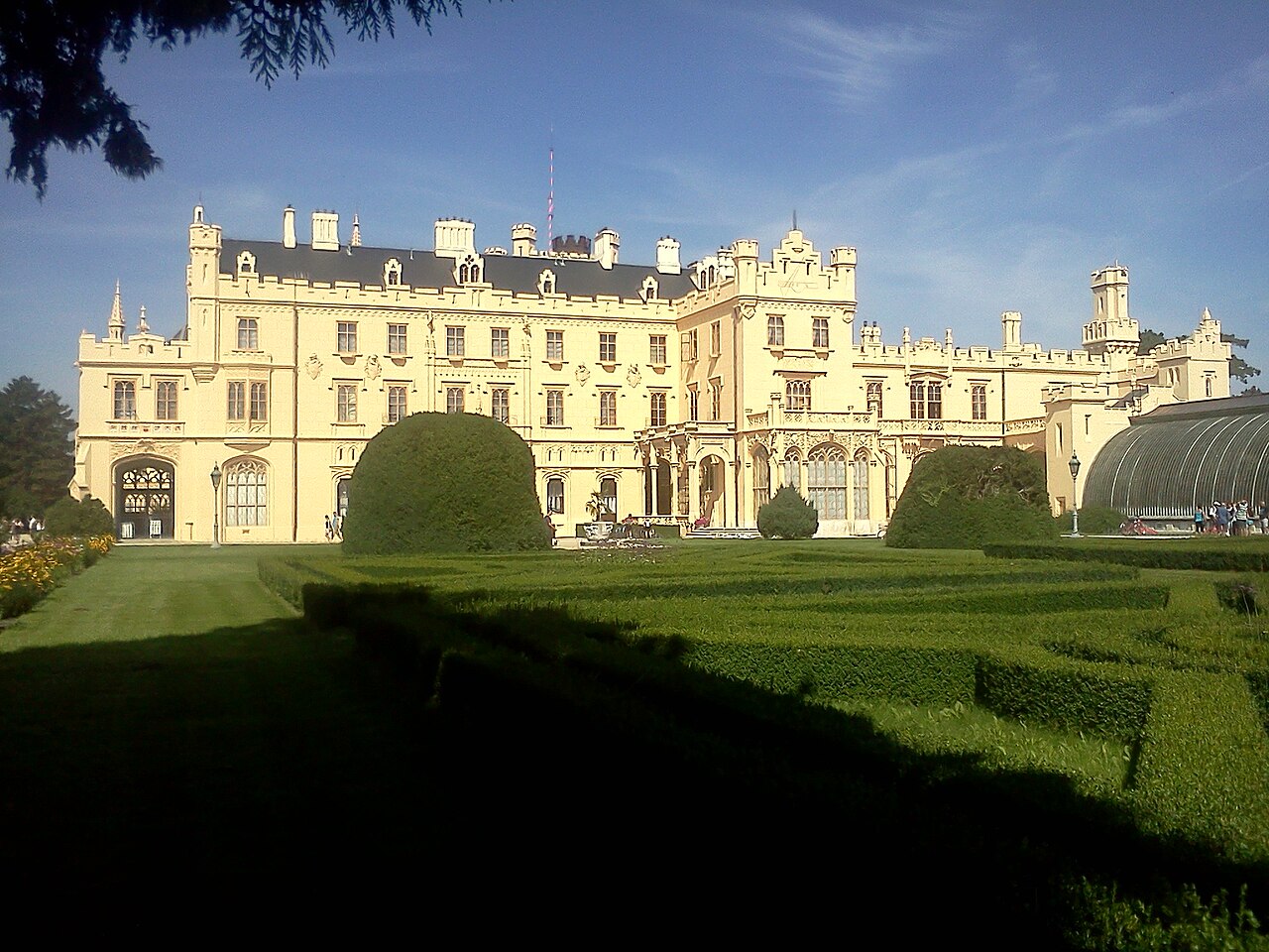 The symmetrical facade of Lednice