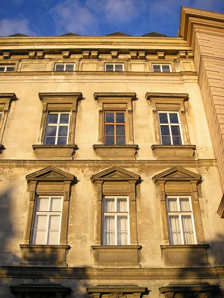 The palace seen in autumn light