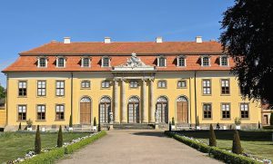 An outside view of the palace