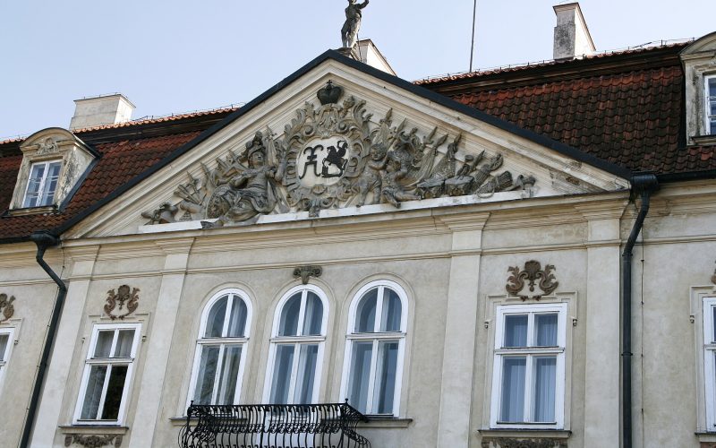 The baroque facade of Nieborow Palace