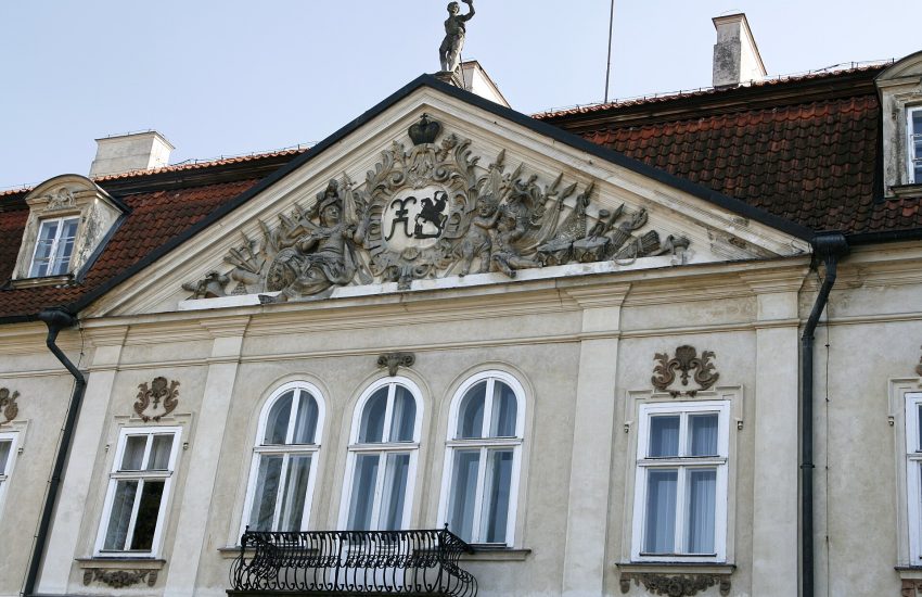 The baroque facade of Nieborow Palace