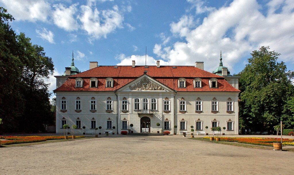 Nieborow Palace among the trees of its park