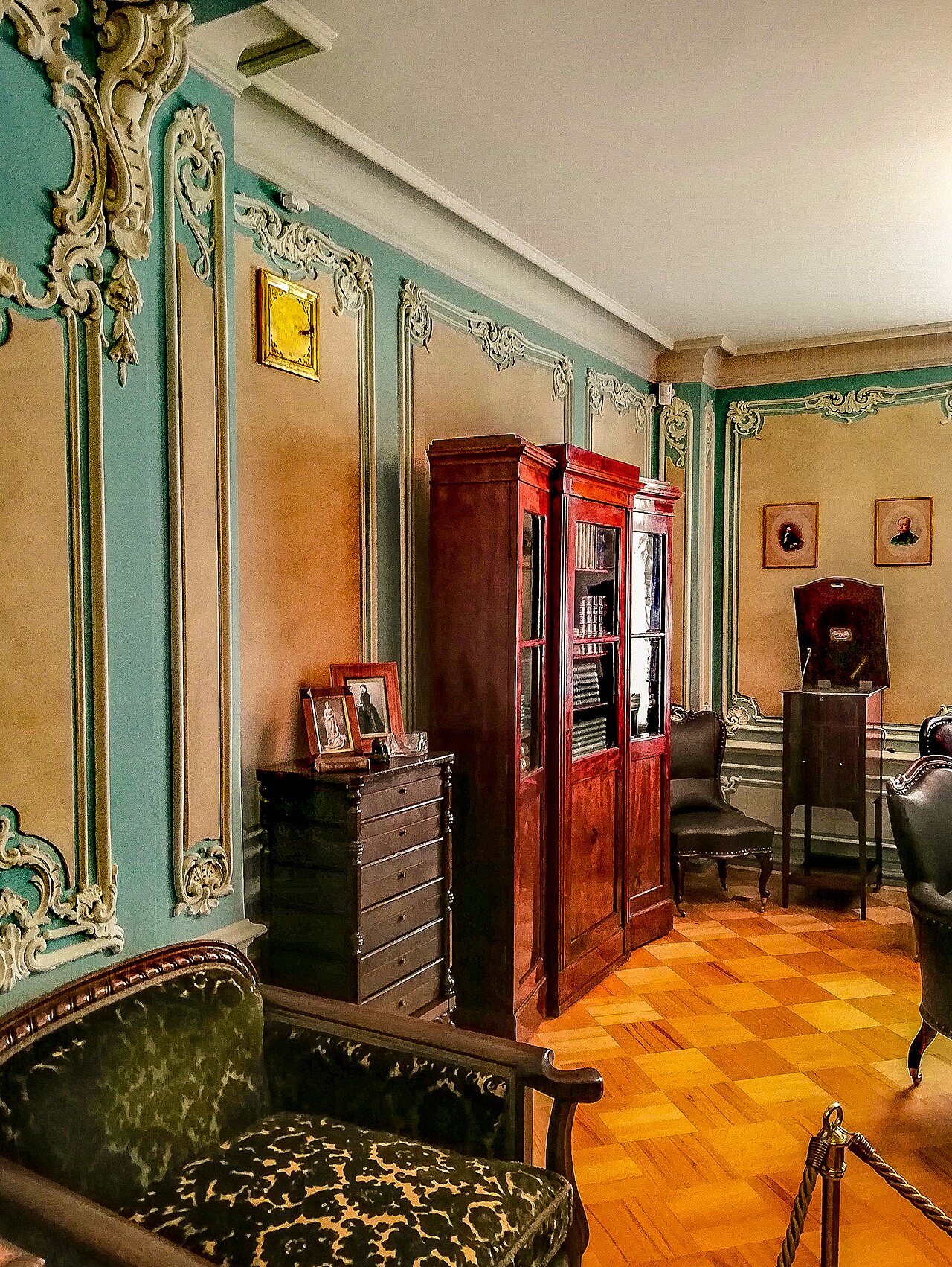 A refined room showing the surviving rococo artistry