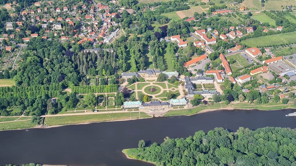 Pillnitz Palace from the air