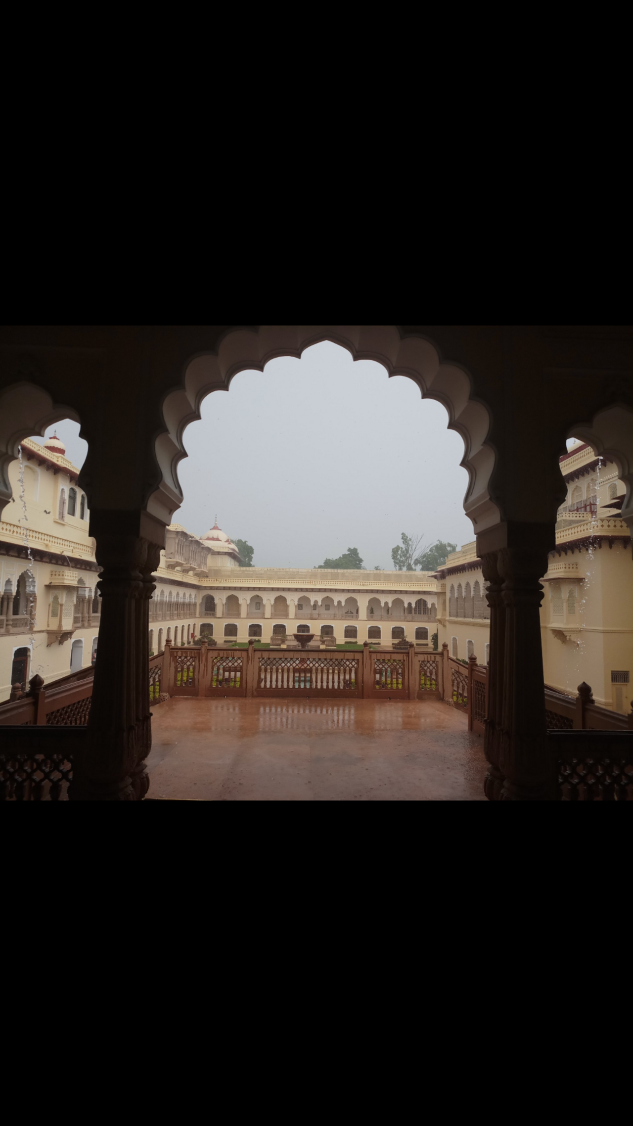 A graceful hall within Rambagh Palace