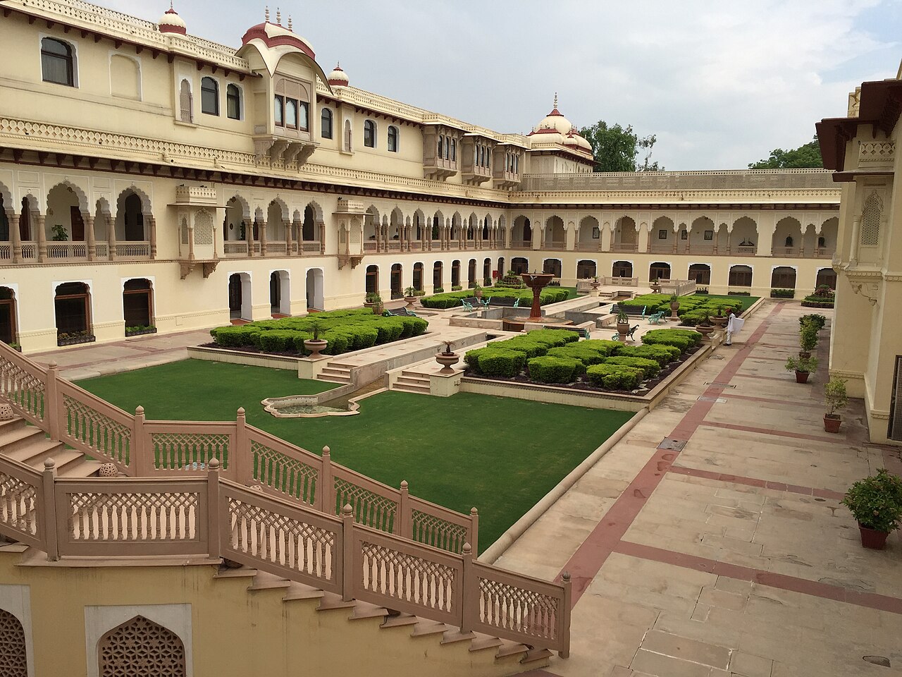 A graceful interior of Rambagh Palace