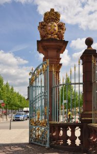 The garden gate with the electoral arms