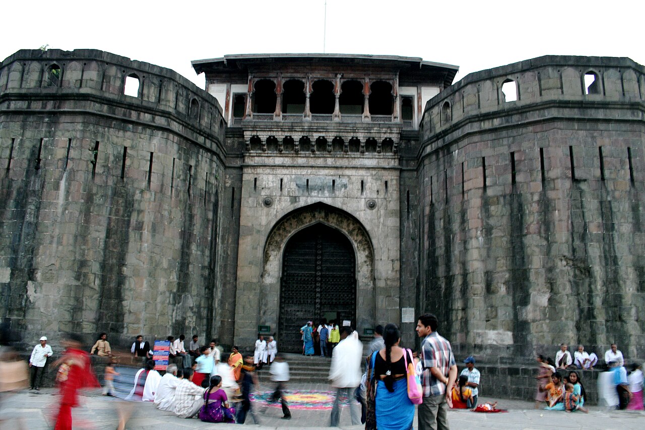 The massive fortified walls of Shaniwar Wada, seat of the Peshwas in Pune