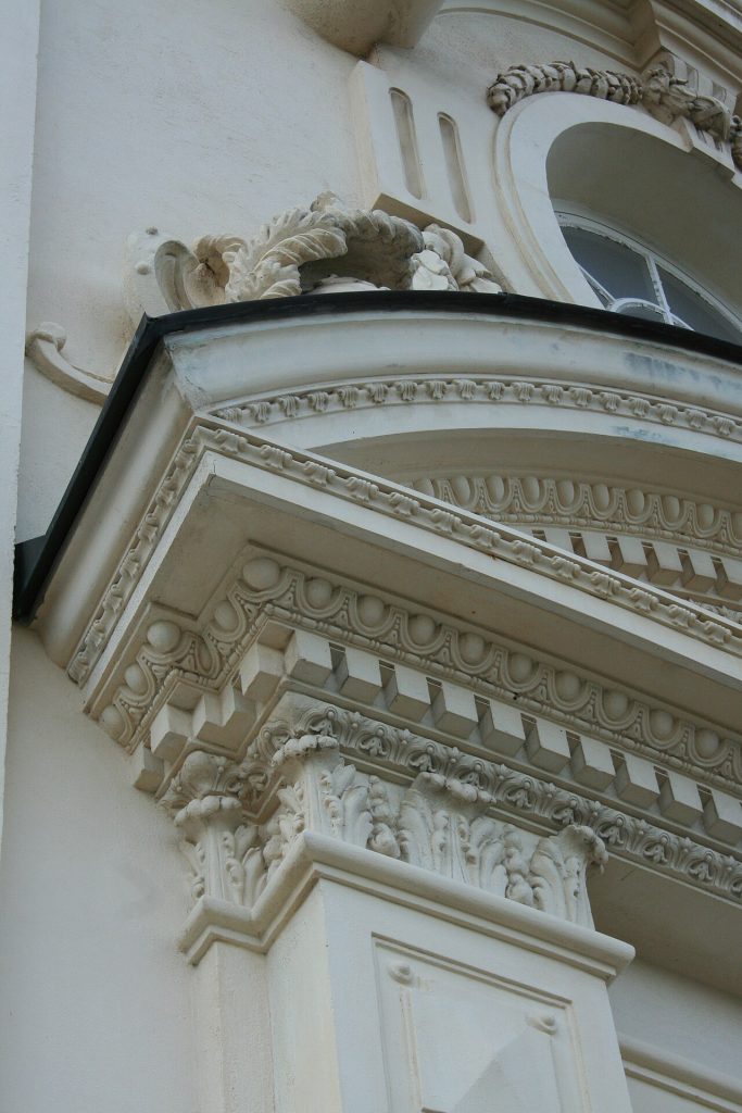 A facade detail of the palace