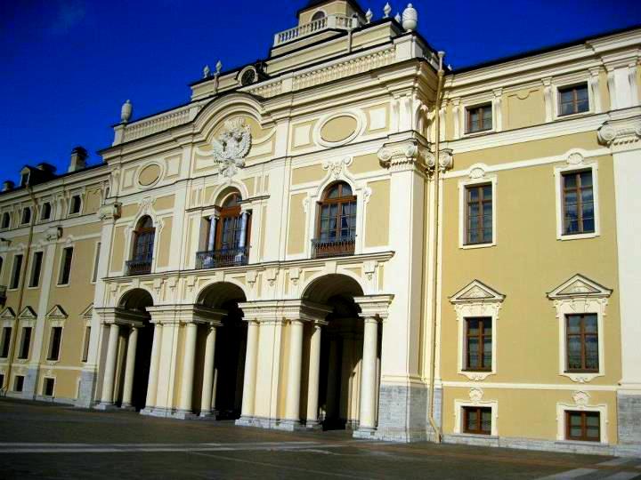The Konstantinovsky Palace at Strelna above its canals near the Gulf of Finland