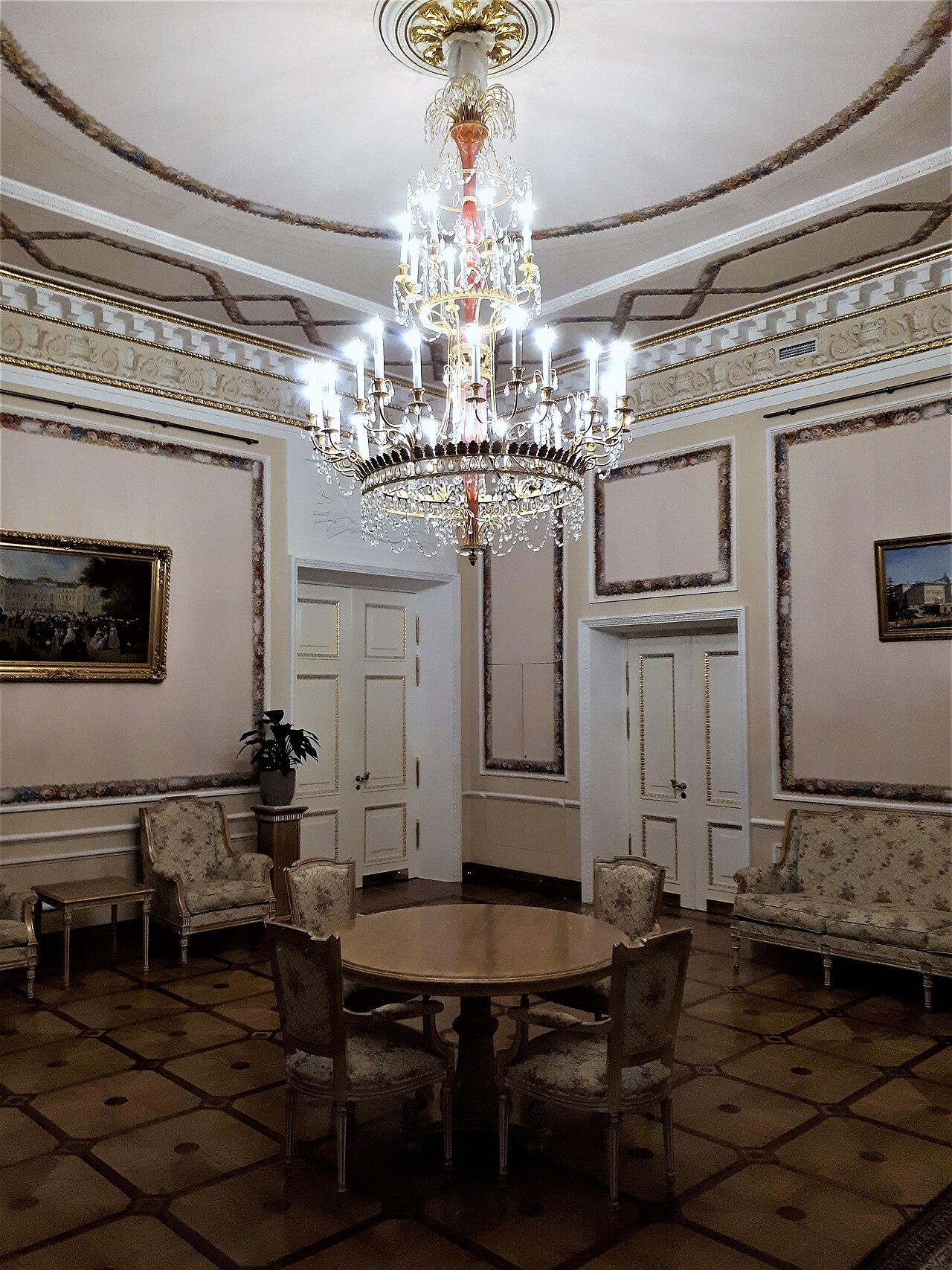 The restored palace above the water