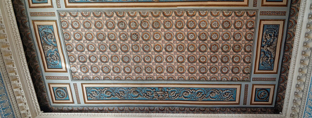 A ceremonial room showing the layered interior styles